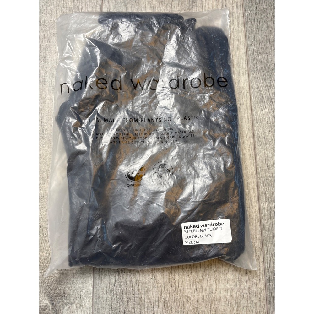 Naked Wardrobe Women's Black Faux Leather V-Waist Skinny Leggings NWT Size M - Picture 7 of 7